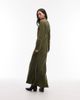 ASOS DESIGN ASOS DESIGN maxi tee dress in washed green with lace trim inserts-Gray - 3