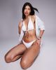 ASOS DESIGN ASOS DESIGN Maya high apex tie front bikini top in white - 1