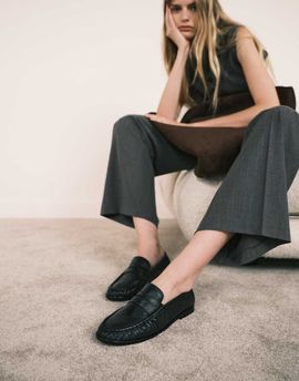 ASOS DESIGN ASOS DESIGN Mayfair premium ruched loafers in black leather