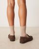 ASOS DESIGN ASOS DESIGN Mayfair premium ruched loafers in brown suede - 3
