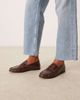 ASOS DESIGN ASOS DESIGN Mayfair premium ruched loafers in chocolate croc emboss leather-Brown - 1