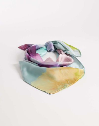 ASOS DESIGN ASOS DESIGN medium headscarf in oversized floral-Blue