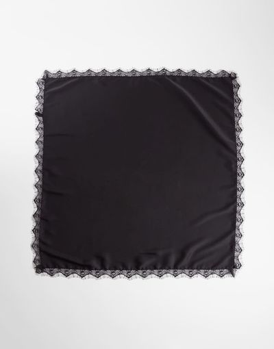ASOS DESIGN ASOS DESIGN medium headscarf with lace trim in black
