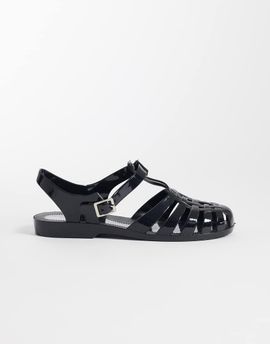 ASOS DESIGN ASOS DESIGN Medley jelly fisherman flats in black