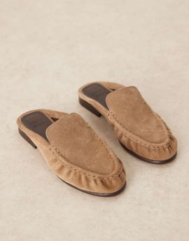 ASOS DESIGN ASOS DESIGN Mellow premium loafer mules in taupe suede-Brown