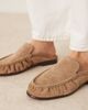 ASOS DESIGN ASOS DESIGN Mellow premium loafer mules in taupe suede-Brown - 4