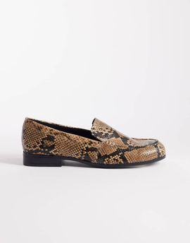 ASOS DESIGN ASOS DESIGN Melva clean round toe loafers in snake-Multi