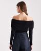 ASOS DESIGN ASOS DESIGN mesh bardot long sleeve bodysuit with cotton body in black - 4