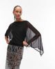 ASOS DESIGN ASOS DESIGN mesh cape bodysuit in black - 1