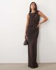 ASOS DESIGN ASOS DESIGN mesh cutaway slinky maxi dress in chocolate-Brown - 2