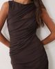 ASOS DESIGN ASOS DESIGN mesh cutaway slinky maxi dress in chocolate-Brown - 3
