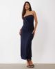 ASOS DESIGN ASOS DESIGN mesh drape bandeau maxi dress in navy - 1