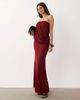 ASOS DESIGN ASOS DESIGN mesh drape bandeau maxi dress in wine-Red - 1