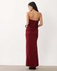 ASOS DESIGN ASOS DESIGN mesh drape bandeau maxi dress in wine-Red - 4