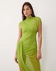 ASOS DESIGN ASOS DESIGN mesh draped midi dress with cape detail in green - 2