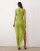 ASOS DESIGN ASOS DESIGN mesh draped midi dress with cape detail in green - 4