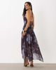 ASOS DESIGN ASOS DESIGN mesh halter keyhole high low maxi dress in purple floral print-MULTI - 4