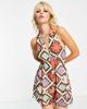 ASOS DESIGN ASOS DESIGN mesh halter neck flippy romper in crochet print-Multi - 1