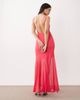 ASOS DESIGN ASOS DESIGN mesh high neck maxi dress with open back and double strap detailing in coral-Orange - 2