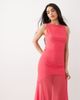 ASOS DESIGN ASOS DESIGN mesh high neck maxi dress with open back and double strap detailing in coral-Orange - 3