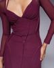 ASOS DESIGN ASOS DESIGN mesh long sleeve maxi dress with exposed seam detailing in deep plum-Purple - 2