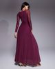 ASOS DESIGN ASOS DESIGN mesh long sleeve maxi dress with exposed seam detailing in deep plum-Purple - 3
