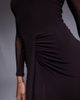 ASOS DESIGN ASOS DESIGN mesh long sleeve slash neck open back maxi dress with sash in chocolate-Brown - 4