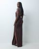 ASOS DESIGN ASOS DESIGN mesh mandarin collar maxi dress with floral applique detail in chocolate-Brown - 2