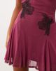 ASOS DESIGN ASOS DESIGN mesh mini dress with floral applique details in plum-PURPLE - 3