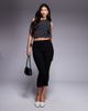 ASOS DESIGN ASOS DESIGN mesh off-the-shoulder top with bow tie detail in polka dot print-Black - 2