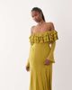 ASOS DESIGN ASOS DESIGN mesh off shoulder ruffle maxi dress with full godets in chartreuse-Green - 2