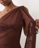 ASOS DESIGN ASOS DESIGN mesh one-shoulder sash top with bandeau detail in brown - 2