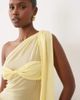 ASOS DESIGN ASOS DESIGN mesh one shoulder sash top with bandeau detailing in yellow - 2