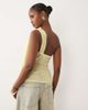 ASOS DESIGN ASOS DESIGN mesh one shoulder sash top with bandeau detailing in yellow - 3