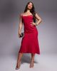 ASOS DESIGN ASOS DESIGN mesh paneled chiffon bias midaxi dress in bright pink - 1