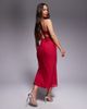 ASOS DESIGN ASOS DESIGN mesh paneled chiffon bias midaxi dress in bright pink - 3