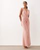 ASOS DESIGN ASOS DESIGN mesh plunge wrap detail maxi dress in baby pink - 1