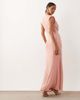 ASOS DESIGN ASOS DESIGN mesh plunge wrap detail maxi dress in baby pink - 3