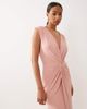 ASOS DESIGN ASOS DESIGN mesh plunge wrap detail maxi dress in baby pink - 4