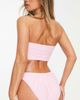 ASOS DESIGN ASOS DESIGN mesh ruched high leg hipster bikini bottom in soft pink - 2