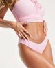 ASOS DESIGN ASOS DESIGN mesh ruched high leg hipster bikini bottom in soft pink - 3