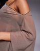 ASOS DESIGN ASOS DESIGN mesh sheer slouchy longline off the shoulder cape top in mocha-Brown - 2