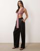 ASOS DESIGN ASOS DESIGN mesh tie front scarf detail bralet top in beige-Neutral - 2