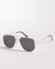 ASOS DESIGN ASOS DESIGN metal aviator sunglasses in gold tone with smoke lenses-Silver - 1