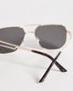 ASOS DESIGN ASOS DESIGN metal aviator sunglasses in gold tone with smoke lenses-Silver - 2