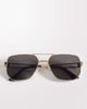 ASOS DESIGN ASOS DESIGN metal aviator sunglasses in gold tone with smoke lenses-Silver - 3