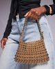 ASOS DESIGN ASOS DESIGN metal beaded adjustable strap clutch bag in gold - 1