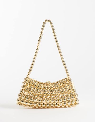 ASOS DESIGN ASOS DESIGN metal beaded clutch bag in gold