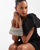 ASOS DESIGN ASOS DESIGN metal beaded clutch bag in silver tone - 1