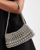 ASOS DESIGN ASOS DESIGN metal beaded clutch bag in silver tone - 2